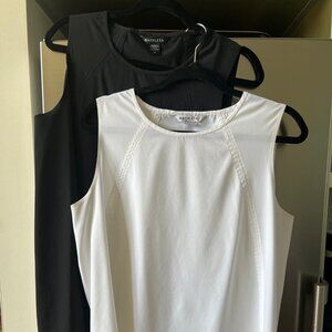 TWO Athleta Zephyr Refined Tanks - Black & White - Size M